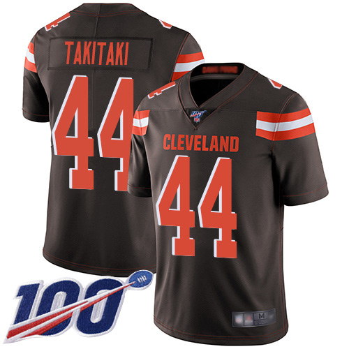 Cleveland Browns Sione Takitaki Men Brown Limited Jersey #44 NFL Football Home 100th Season Vapor Untouchable->cleveland browns->NFL Jersey